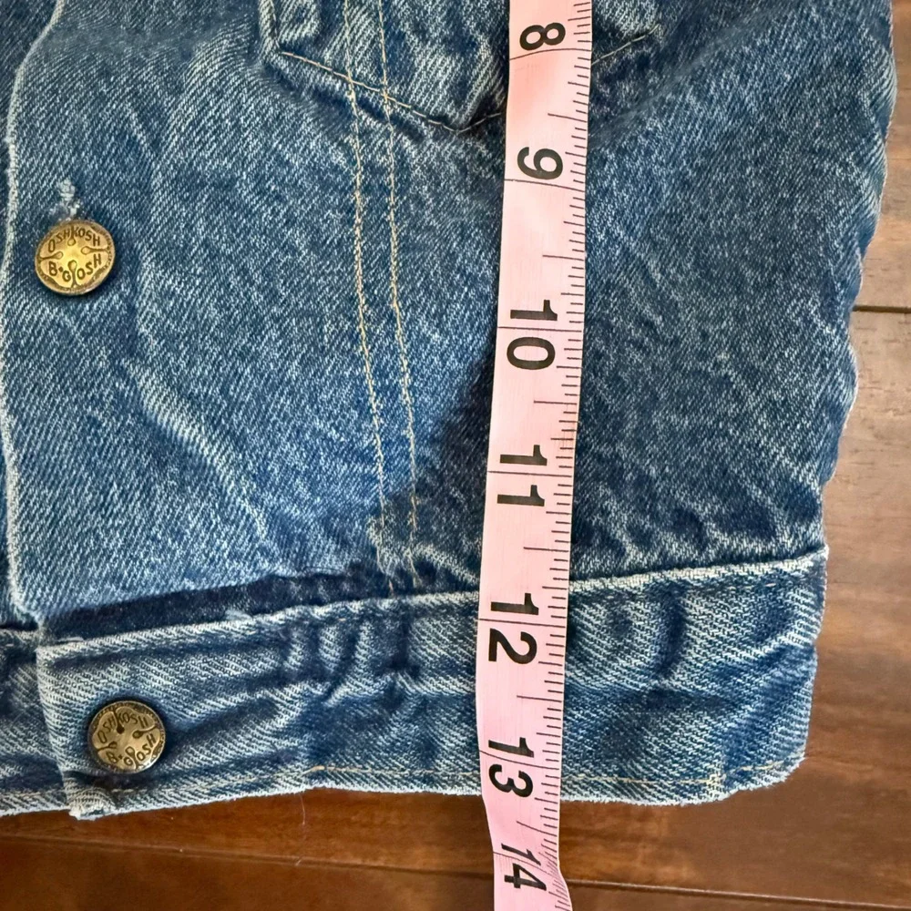 Vintage OshKosh B'Gosh Denim Jacket Flannel Lined‎ Kids Size 5 Retro Made In USA